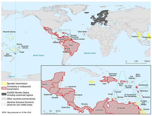 Verspreiding Zikavirus Verspreiding Zikavirus